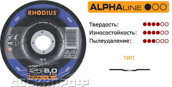 200090 Диск шлифовальный по стали KSM ALPHA Rhodius (Германия)